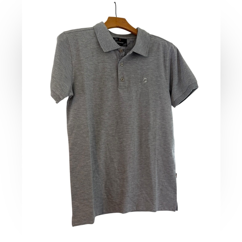 Blissmod Short Sleeve Polo Gray Size S Men’s